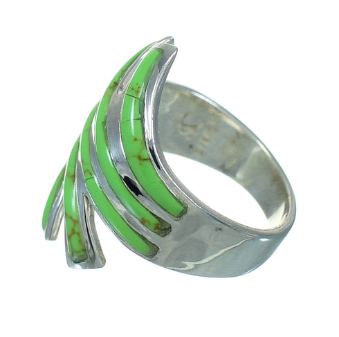 Southwest Authentic Sterling Silver Gaspeite Ring Size 8-1/2 RX63737